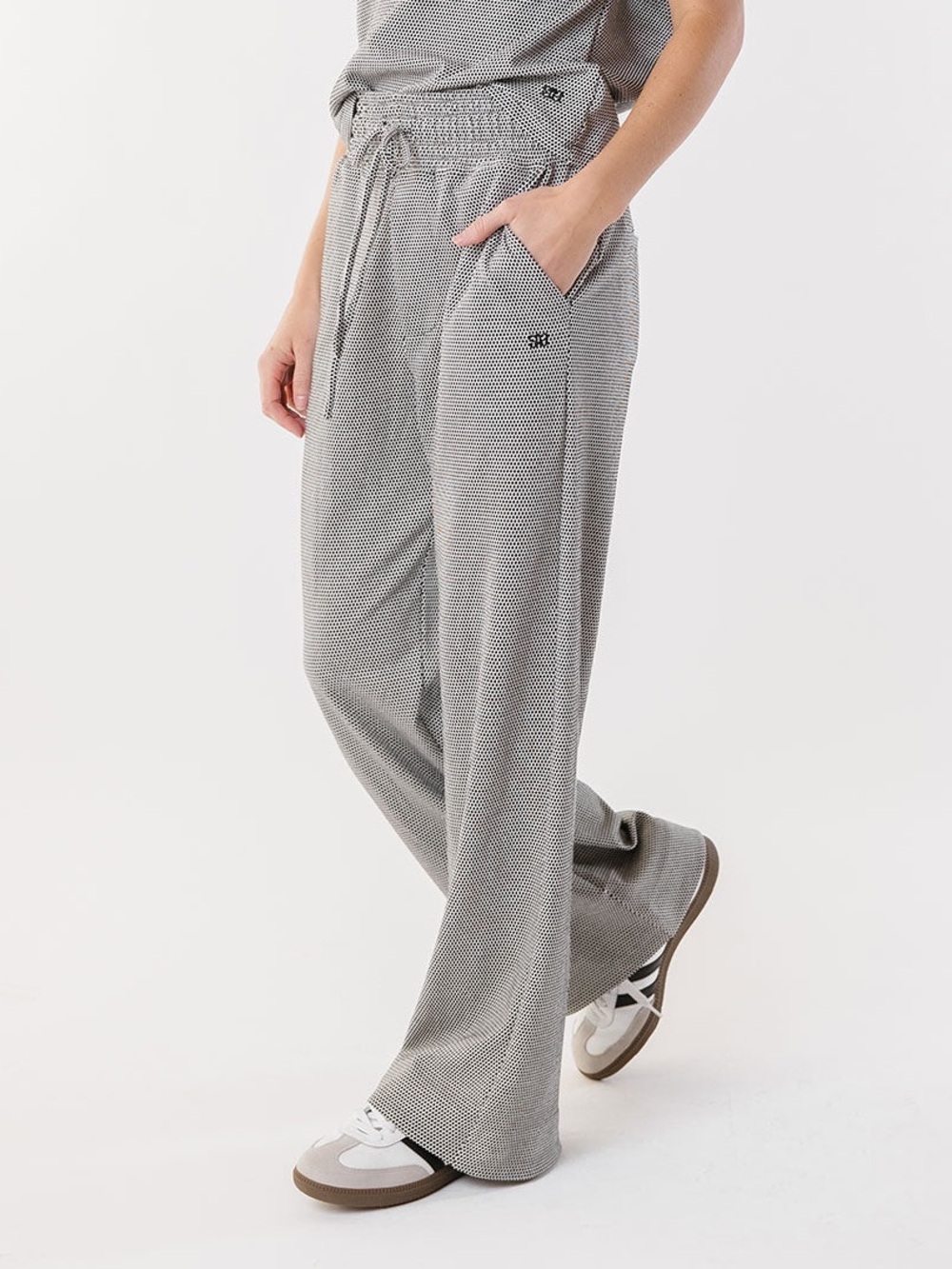 Albion Fit Honeycomb Trouser Pants XXL Black Wide Leg Lounge